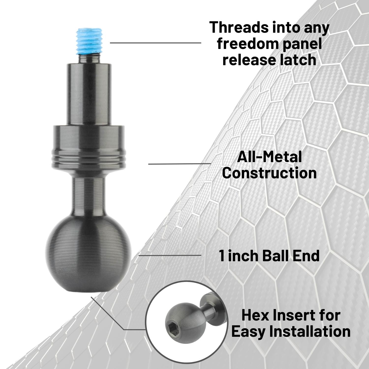 2018+ Jeep Wrangler JL + 2020+ Gladiator Freedom Panel Ball Mount