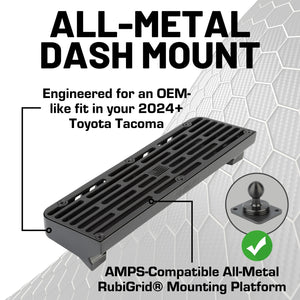 RubiGrid® 2024+ Toyota Tacoma & 2025+ Toyota 4Runner Dash Mount Phone + Device Holder