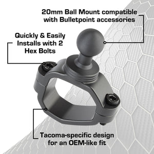 2024+ Toyota Tacoma & 2025+ 4Runner Passenger Side Grab Handle Mount with 20mm Ball