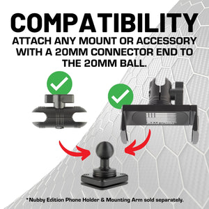 20mm Ball Mount Attachment compatible with MOLLE Panels