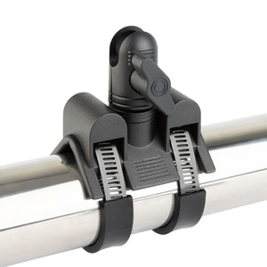 Adjustable Dual Hose Bar Clamp Mount with 20mm Connector End Nubby Edition - Fits Bars 1 to 3 inches Diameter