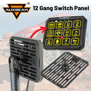 Auxbeam 12 Gang Switch Panel Mount with 20mm Ball
