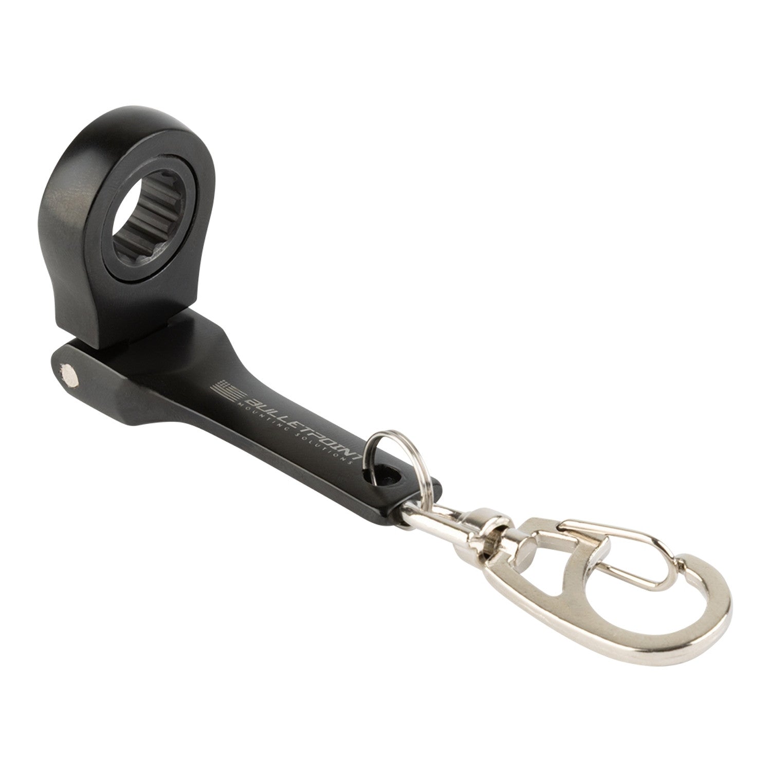 Bulletpoint 10mm Flex Head Ratcheting Socket Wrench Keychain with Carabiner