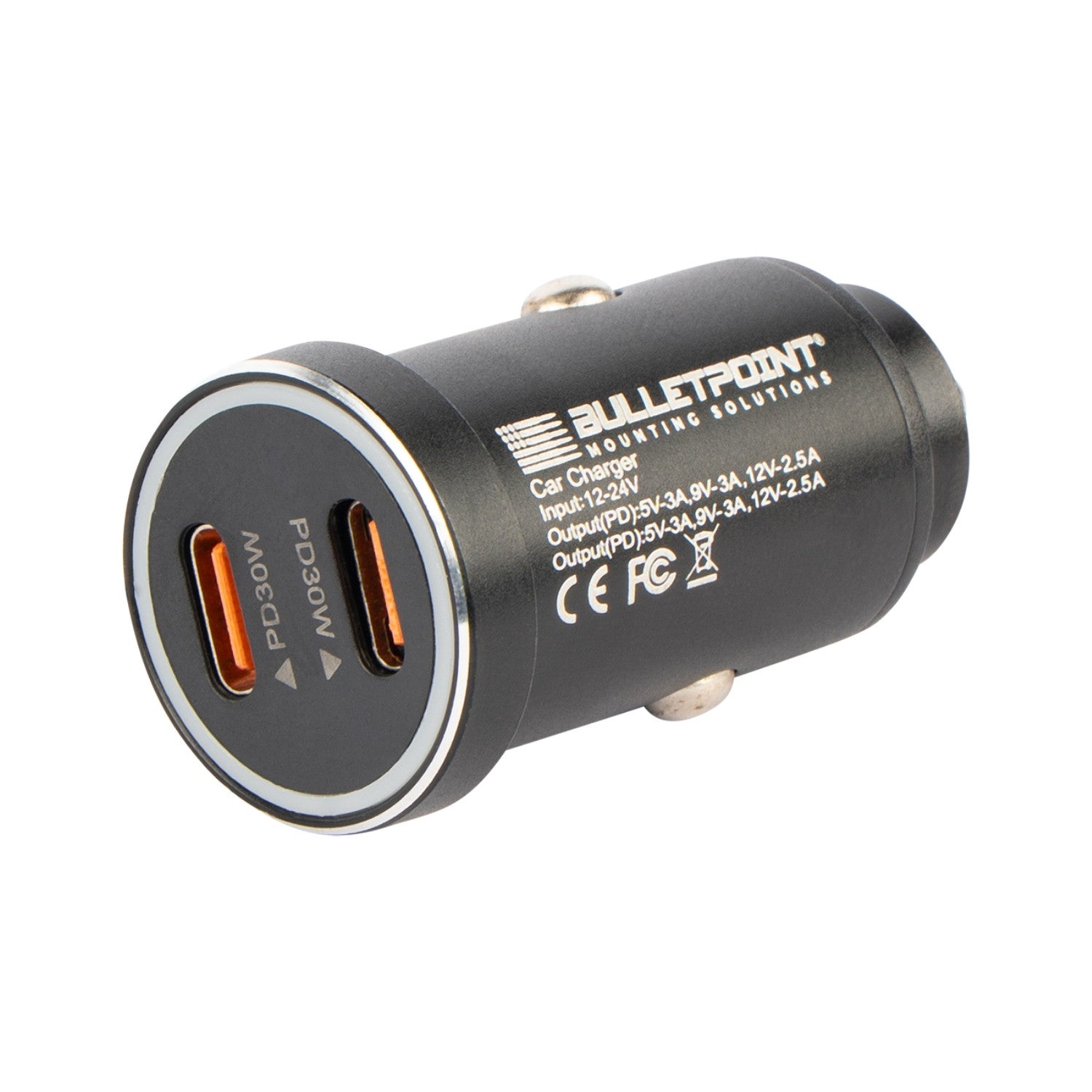 12V Cigarette Lighter Power Adapter with Dual USB-C Ports