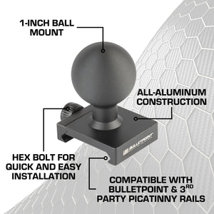 1 inch Mounting Ball compatible with Picatinny-Style Rails