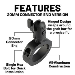 Passenger Grab Bar Mount compatible with 2018-2023 Jeep Wrangler JL & 2020-2023 Jeep Gladiator - 20mm