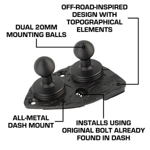 2021-2023 Jeep Wrangler 4xe Dual Ball Dash Mount Phone Holder Driver Side