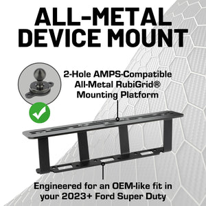 2023+ Ford Super Duty RubiGrid® Center Console Mount Phone + Device Holder