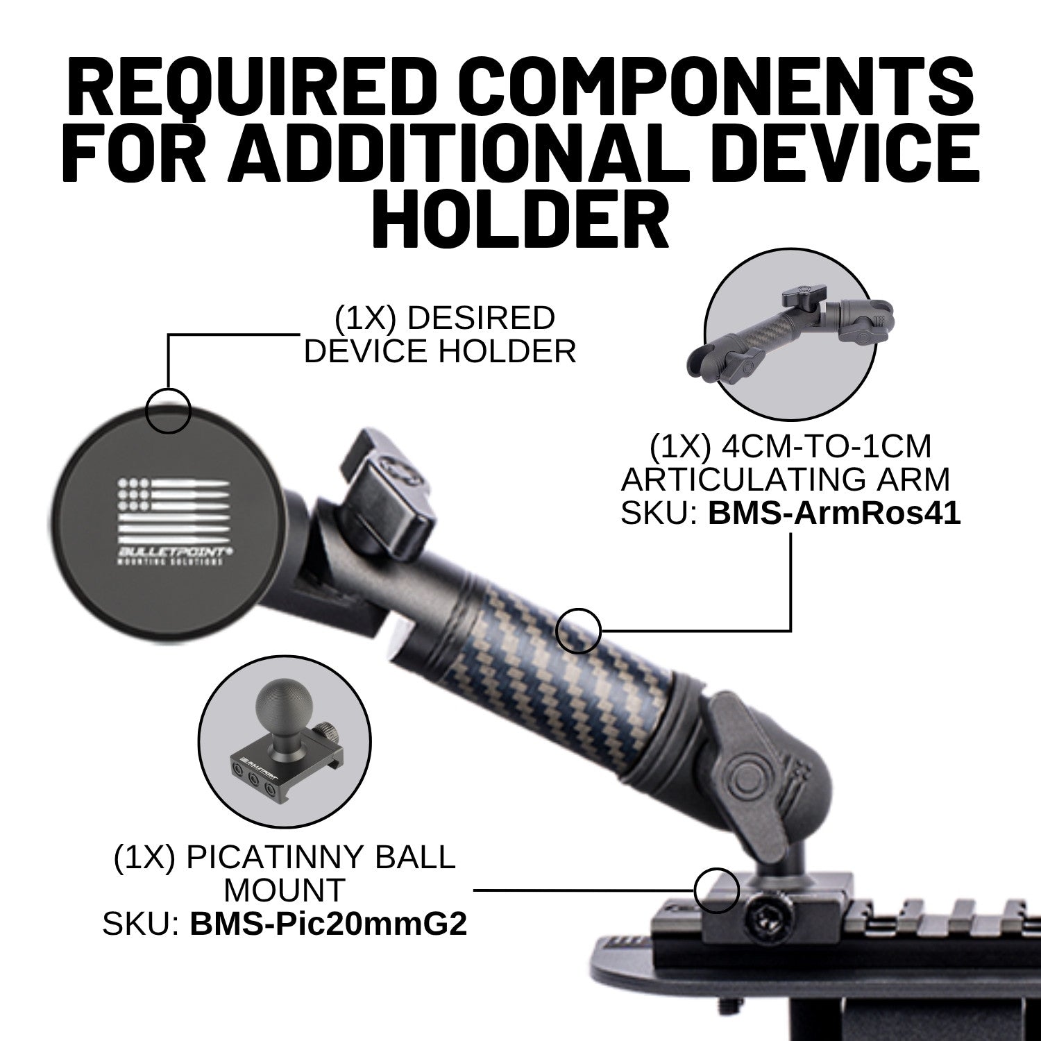 Picatinny-Style Rail Mount Multi-Device Phone Holder compatible with 2025+ Ford Explorer