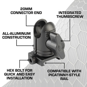 20mm Connector End Nubby Edition compatible with Picatinny-Style Rails