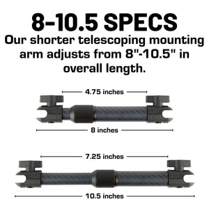 Telescoping Carbon Fiber + Kevlar Mounting Arms with 20mm Connector Ends