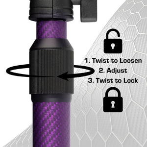 Telescoping Matte Color Carbon Fiber Mounting Arms with 20mm Connector Ends