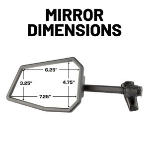A-Pillar Side Mirrors for 2018-2023 Jeep Wrangler JL & 2020-2023 Jeep Gladiator - Pair of 2