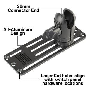 Auxbeam + Bulletpoint 8 Gang Switch Panel Mount with 20mm Connector Nubby Edition