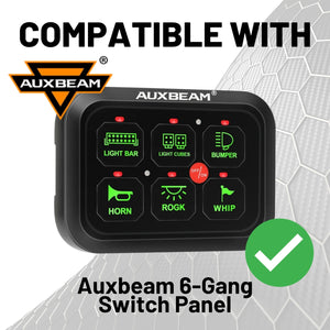 Auxbeam 6 Gang Switch Panel Mount with 20mm Connector Nubby Edition