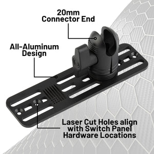 Auxbeam AS Series 4 Gang Switch Panel Mount with 20mm Connector Nubby Edition