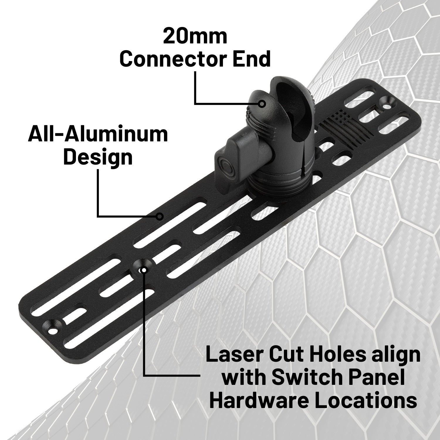 Auxbeam AS Series 6 Gang Switch Panel Mount with 20mm Connector Nubby Edition