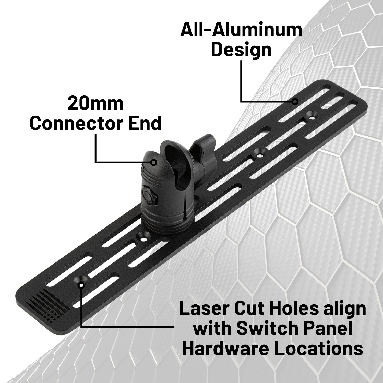 Auxbeam AS Series 8 Gang Switch Panel Mount with 20mm Connector Nubby Edition