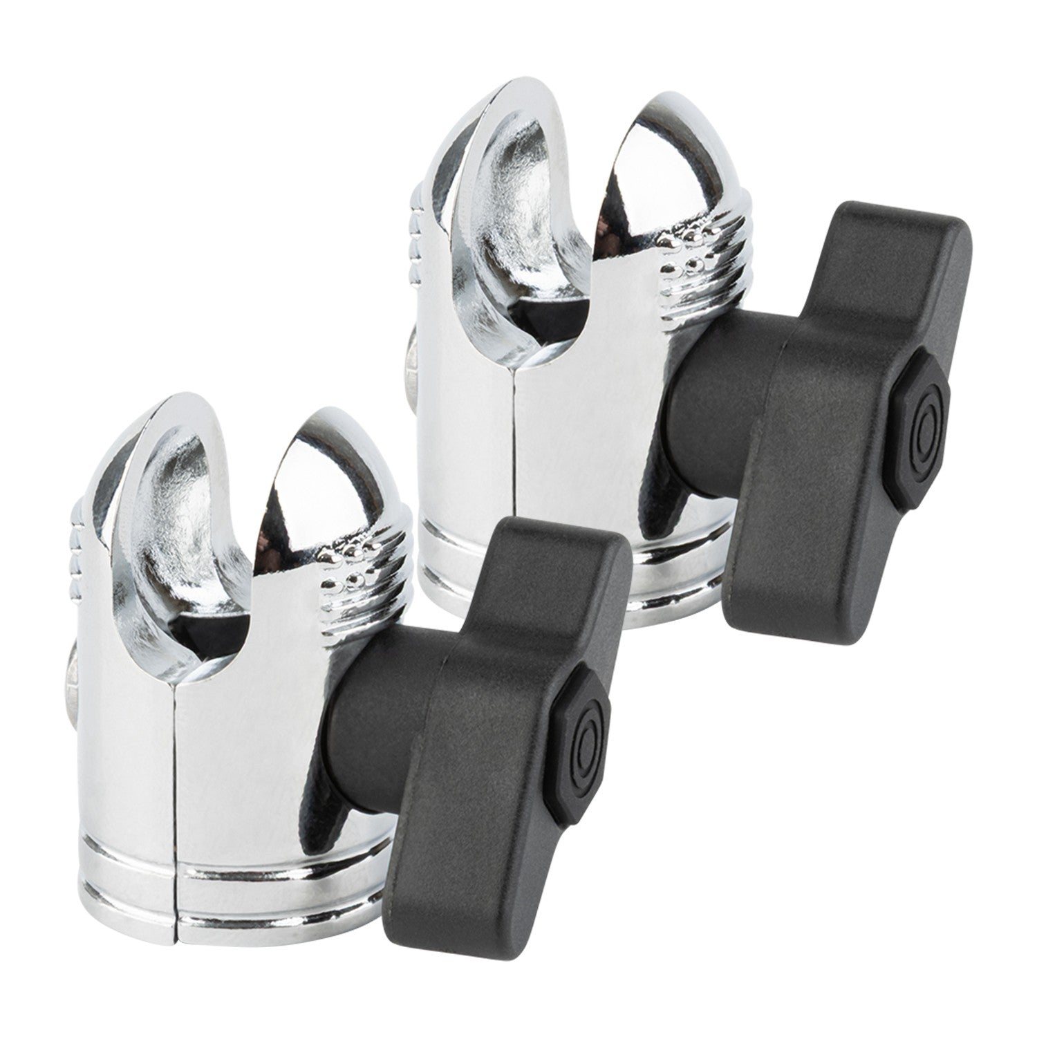 Pair of Chrome Anti-Theft 20mm Connector Ends - Tamper-Proof Security for Device Holders