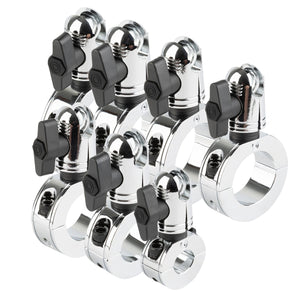 Chrome Bar Clamp Mounts with 20mm Anti-Theft Connector End Nubby Edition (various sizes)