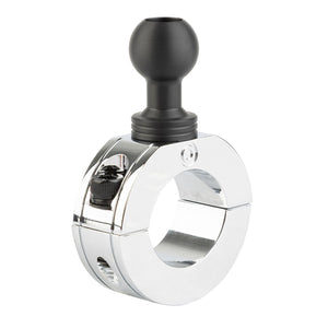 Multi-Size Chrome Bar Clamp with 20mm Ball compatible with 7/8" to 1.25" Bars