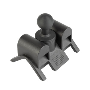 Adjustable Dual Hose Clamp Bar Mount with 20mm Ball - Fits Bars 1 to 3 inches Diameter