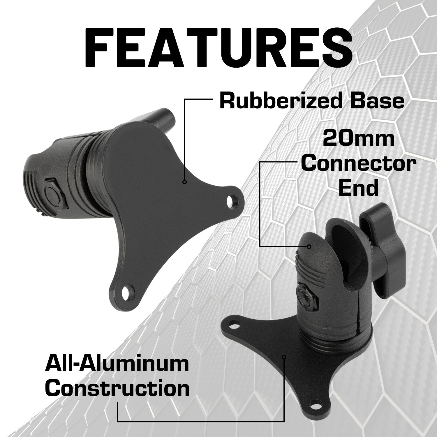 2024+ Ineos Grenadier Single Device Phone Holder Center Console Mount with 20mm Connector End - Nubby Edition