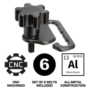 Quick Removal CNC Aluminum Hardtop Bolts with Tie-Down Anchors for 2007-current Jeep Wrangler JL & Wrangler JK