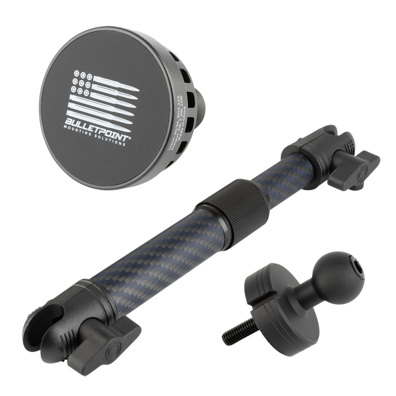 Center Console Threaded 20mm Ball Mount compatible with 2018+ Jeep Wrangler JL & 2020+ Jeep Gladiator