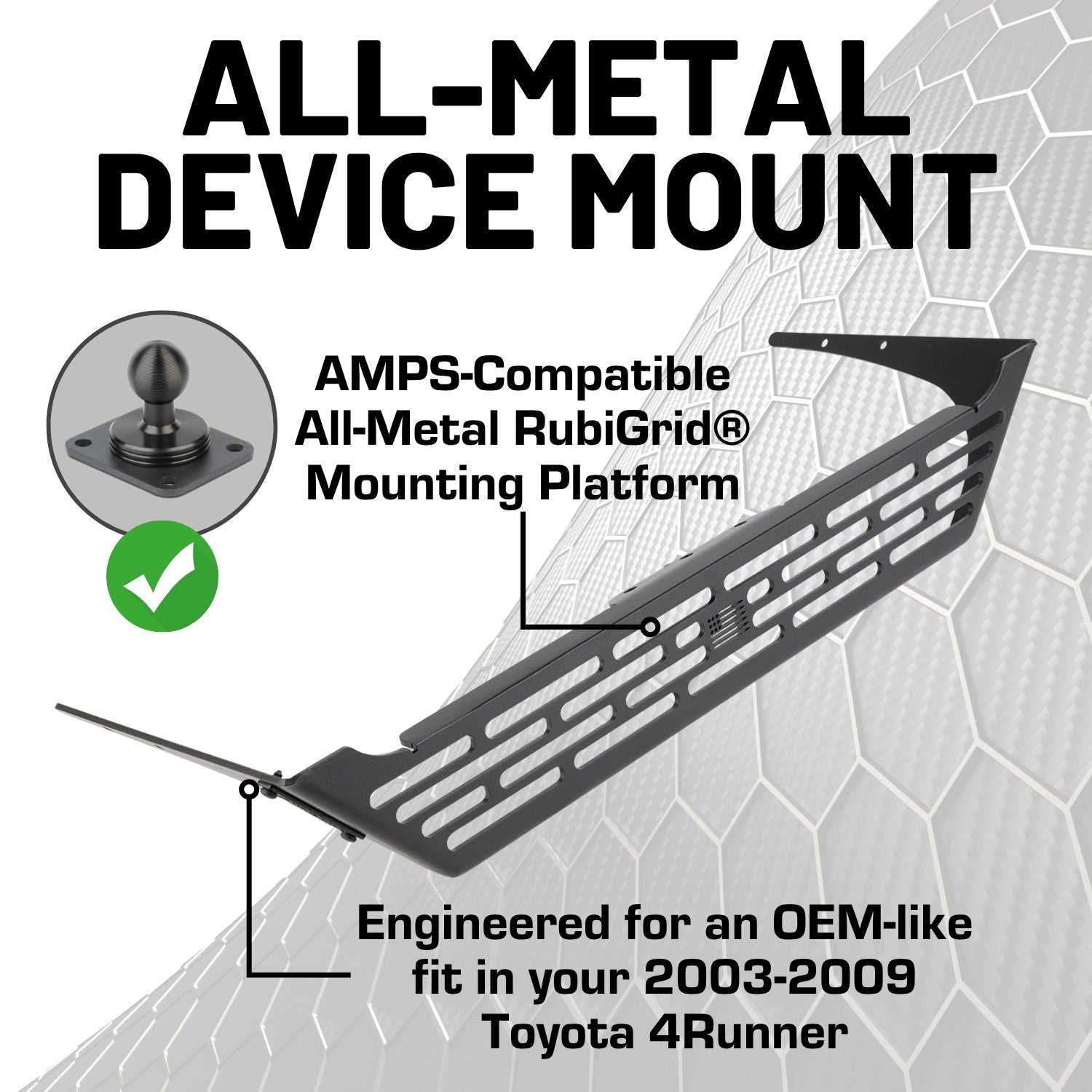 RubiGrid® 2003-2009 4th Gen Toyota 4Runner Multi-Device Phone Mount