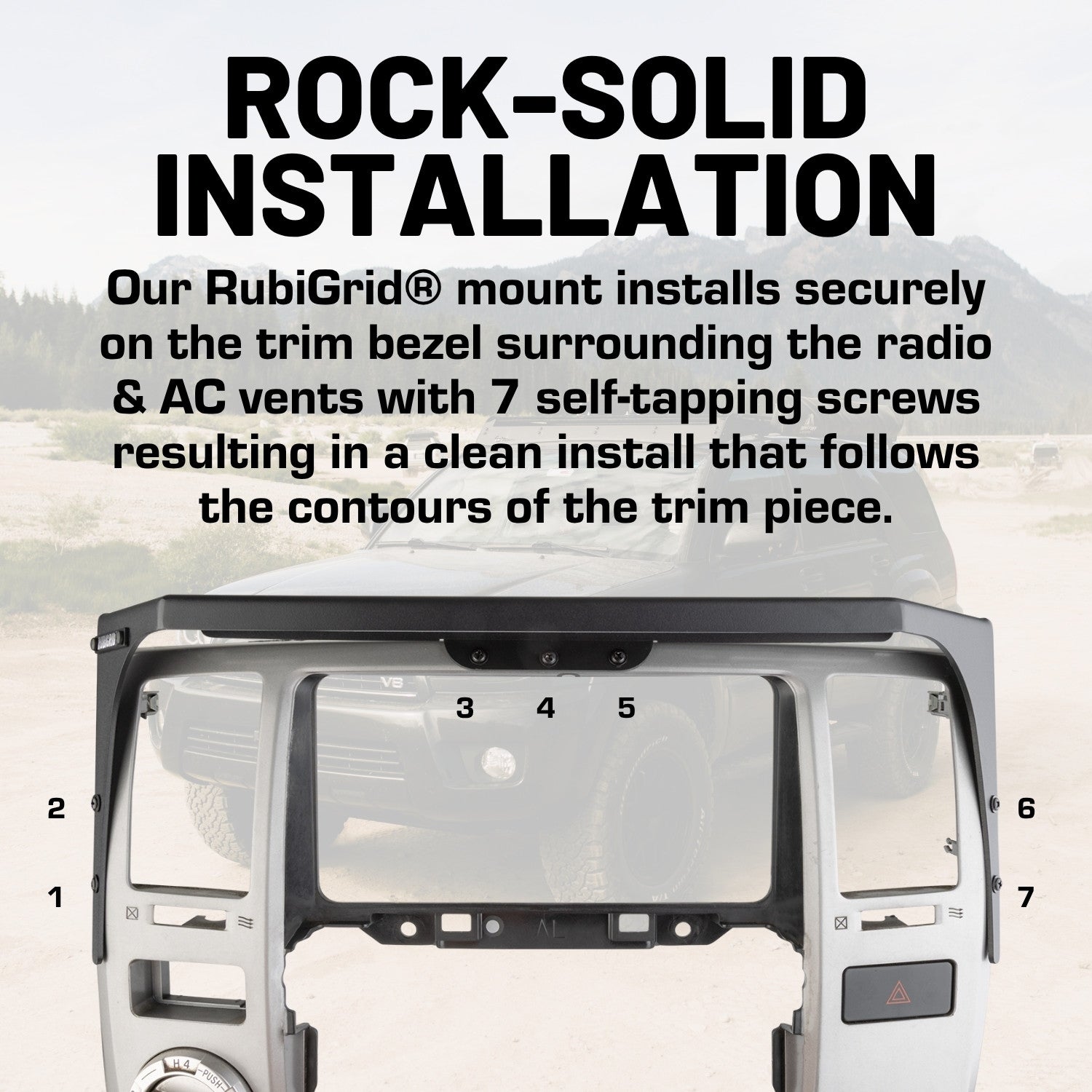 RubiGrid® 2003-2009 4th Gen Toyota 4Runner Multi-Device Phone Mount