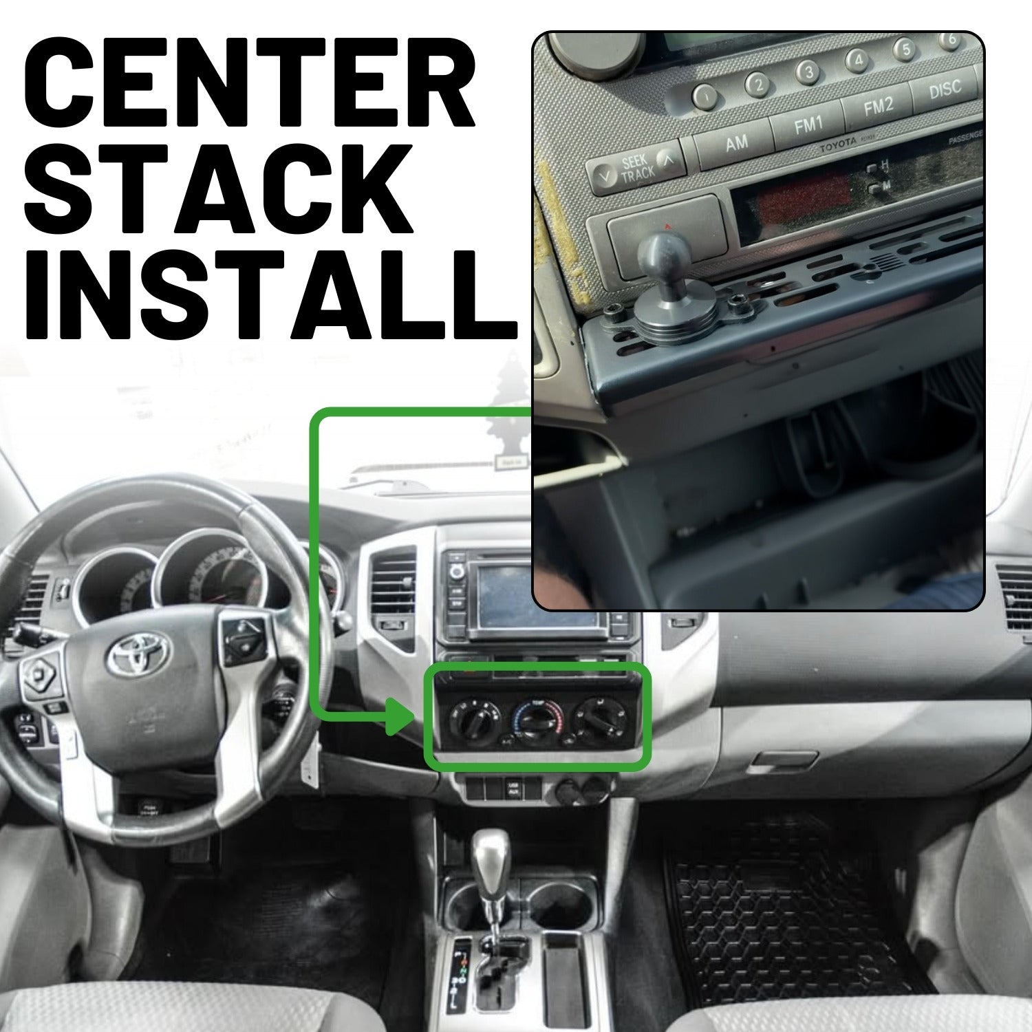 RubiGrid® 2005-2015 Toyota Tacoma Center Stack Device Mount + Phone Holder