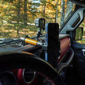 RubiGrid® 2018-2023 Jeep Wrangler JL & 2020-2023 Jeep Gladiator Multi-Device Platform Dash Mount with Orange Arms