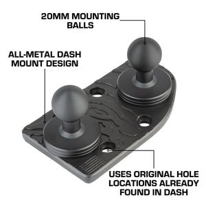 2024+ Jeep Wrangler JL & Jeep Gladiator Passenger Side Dual Ball Metal Dash Mount Phone Holder