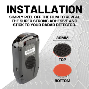 Radar Detector Mount with 20mm Connector Nubby Edition + Interlocking Fastener System