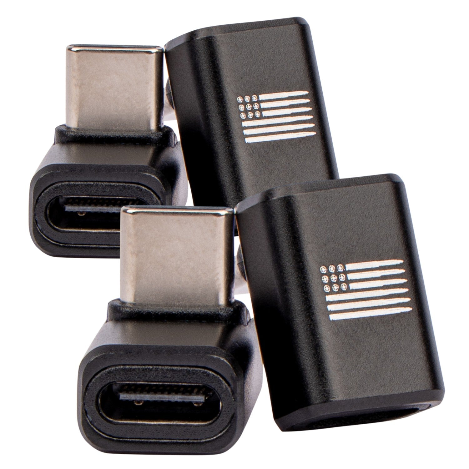 90 Degree USB-C Male to Female Right Angle Adapter (2 Pack)