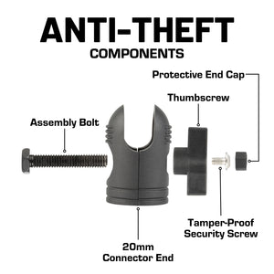 Pair of Anti-Theft 20mm Connector Ends - Tamper-Proof Security for Device Holders
