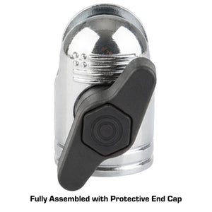 Pair of Chrome Anti-Theft 20mm Connector Ends - Tamper-Proof Security for Device Holders