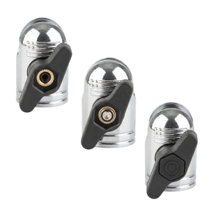 Pair of Chrome Anti-Theft 20mm Connector Ends - Tamper-Proof Security for Device Holders