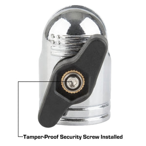 Pair of Chrome Anti-Theft 20mm Connector Ends - Tamper-Proof Security for Device Holders