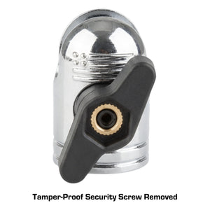 Pair of Chrome Anti-Theft 20mm Connector Ends - Tamper-Proof Security for Device Holders