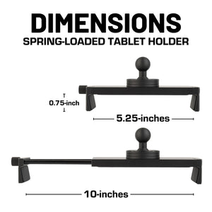 Heavy Duty Aluminum 2-Point Universal Tablet Holder with Integrated 20mm Ball
