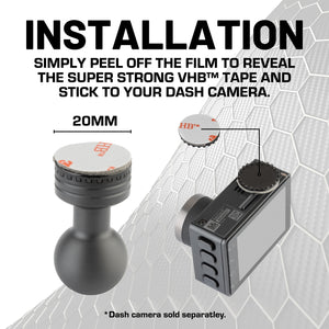 Magnetic Dash Camera Adapter with 20mm Ball Mount