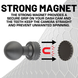 Magnetic Dash Camera Adapter with 20mm Ball Mount