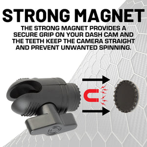 Magnetic Dash Camera Adapter with 20mm Connector End Nubby Edition