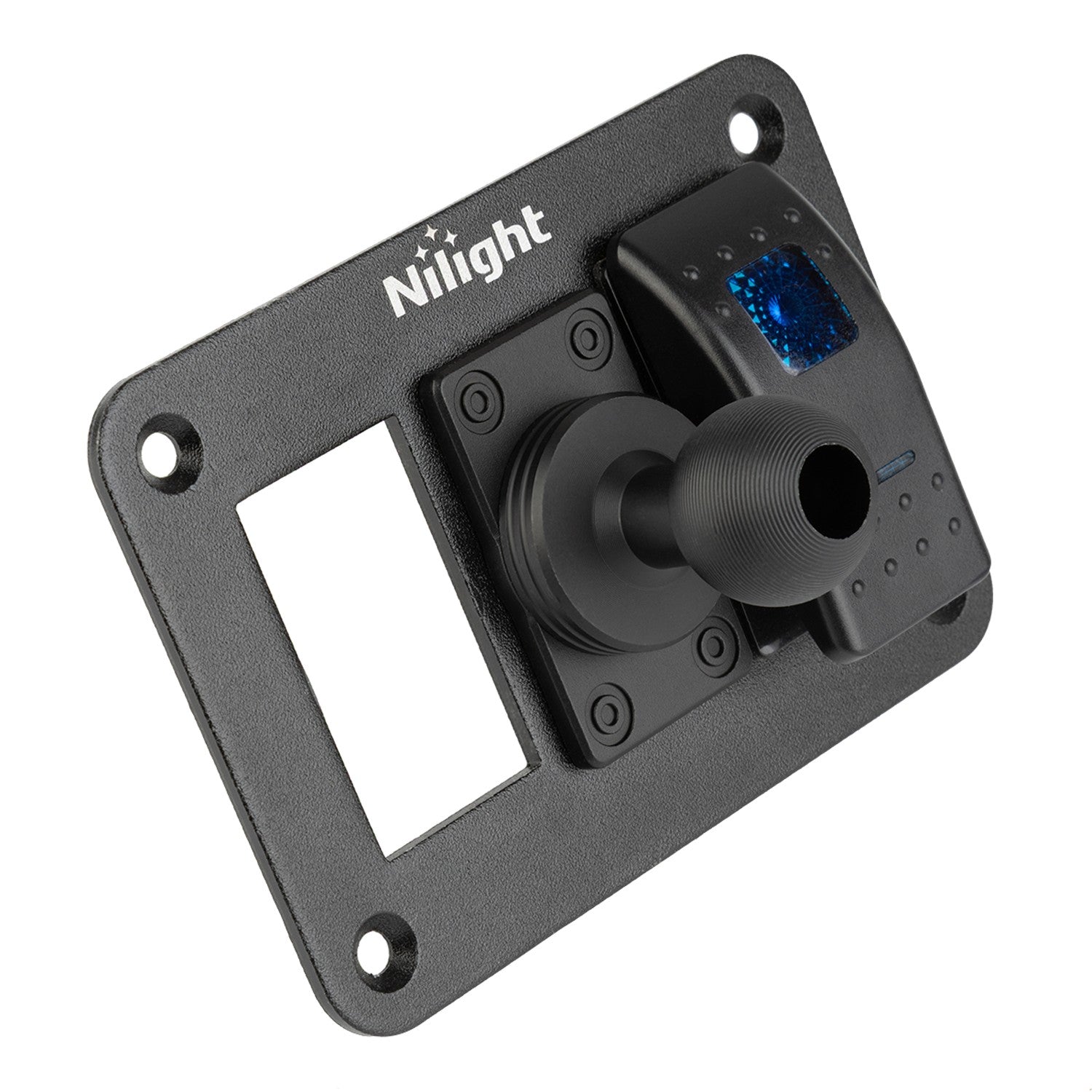 Aluminum Rocker Switch Panel Mount with Integrated 20mm Ball