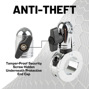 Multi-Size Chrome Bar Clamp with 20mm Connector End compatible with 7/8" to 1.25" Bars