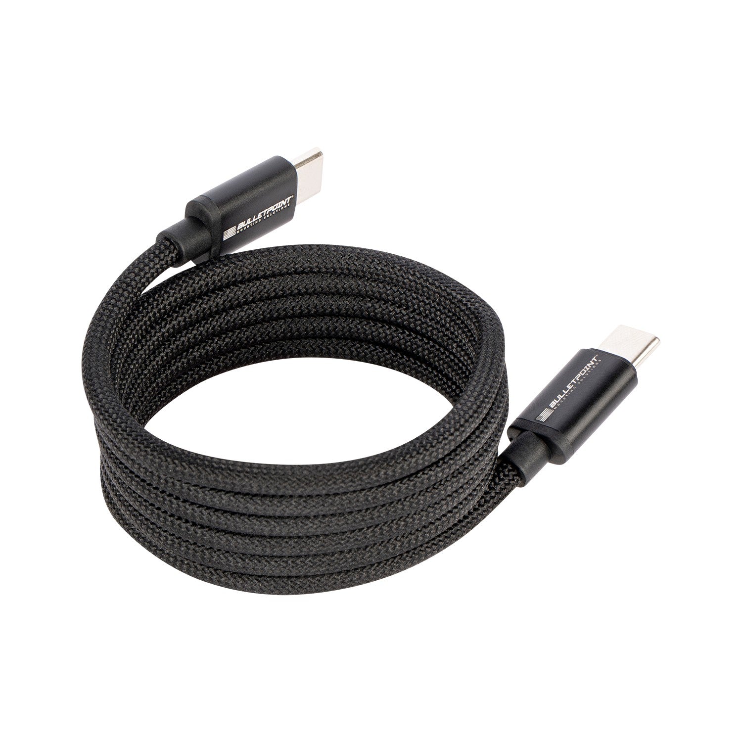 Nylon Braided Magnetic Coiled USB-C Charging Cable - 3.3 Feet / 1 Meter