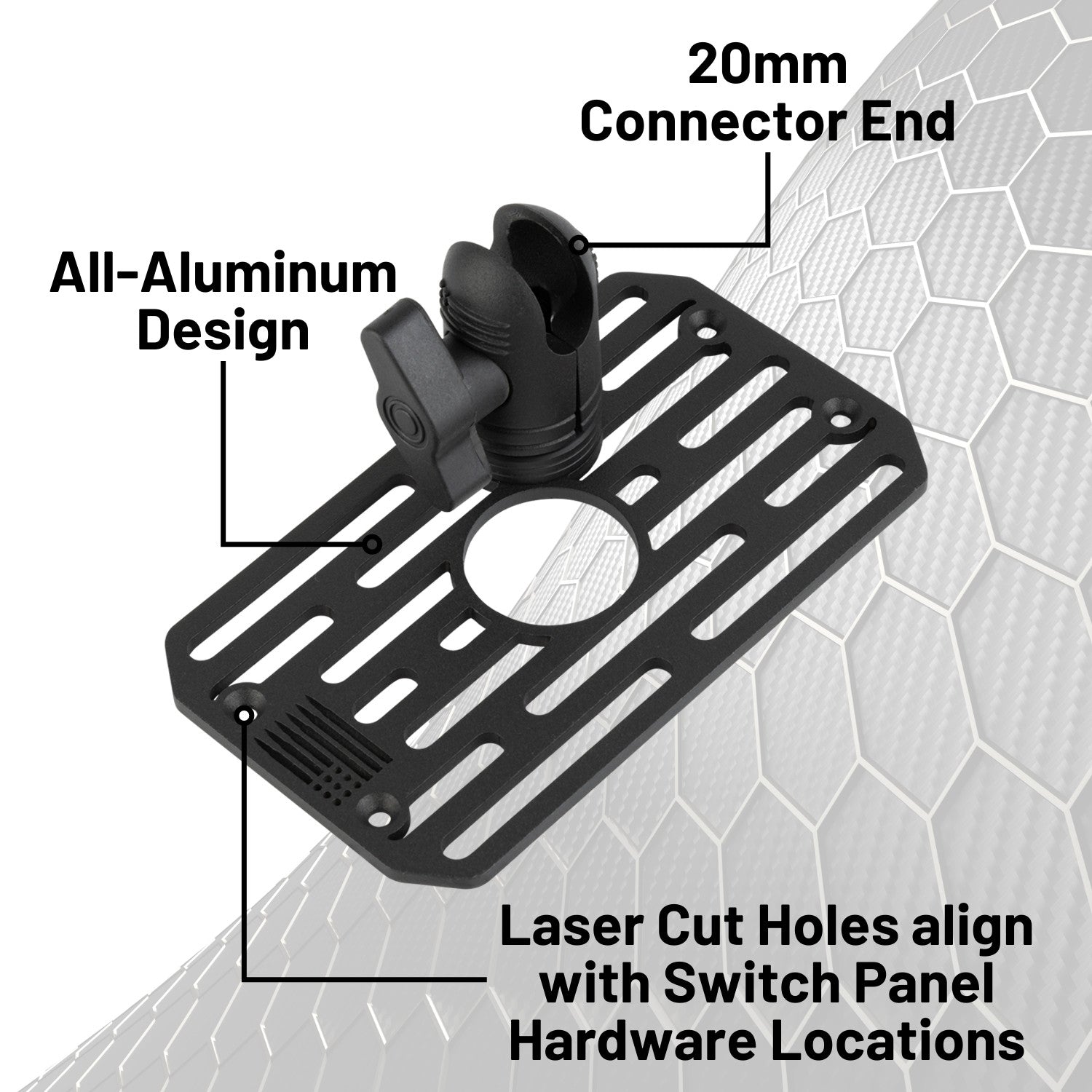 Switch Works Alpha12 Digital Smart Switch Panel Mount with 20mm Connector Nubby Edition