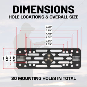 Universal Fish Finder Mount with 20mm Ball - Aluminum Marine Device Plate compatible with Garmin / Lowrance / Humminbird / Raymarine